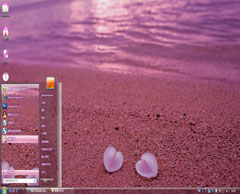 粉色沙滩win7主题
