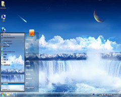 蓝天瀑布win7主题