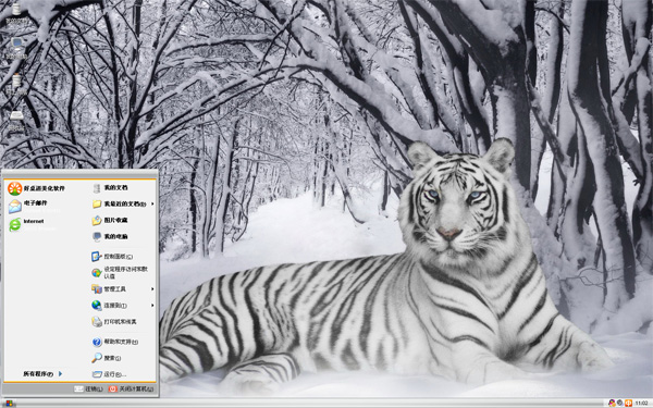 雪白东北虎xp主题壁纸