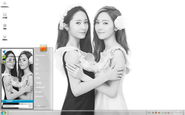 郑秀研郑秀晶win7姐妹花主题 