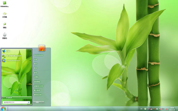 嫩绿竹芽清新win7清爽桌面 