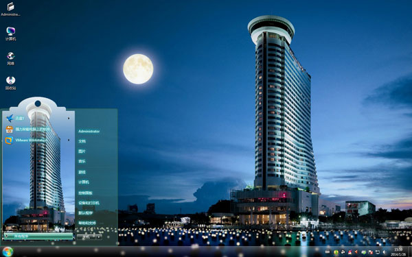 曼谷的夜空win7风景壁纸 