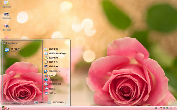 爱情粉玫瑰浪漫xp主题 
