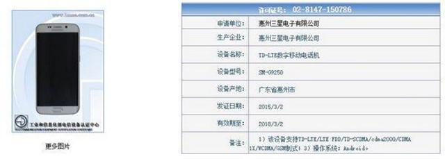 三星S6/S6 edge获入网许可：或4月开卖 