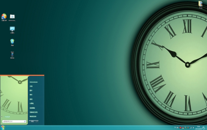 罗马复古时钟win7电脑主题