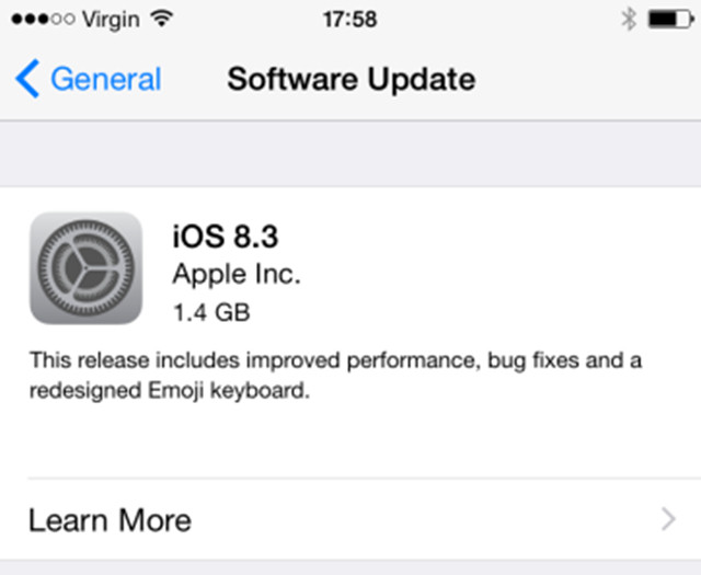 苹果发布iOS8.3更新：增300多种表情符号 