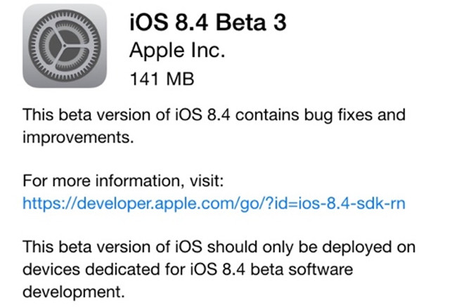 苹果发布iOS8.4 Beta3：添新mini播放器 