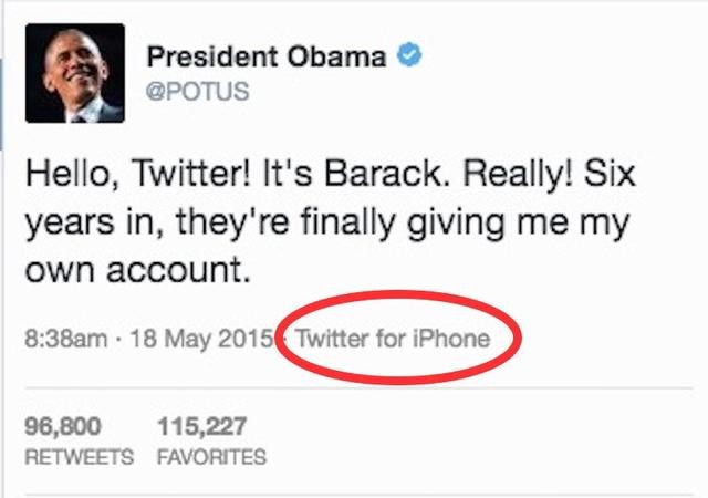 奥巴马开通Twitter帐号：用的竟是iPhone 