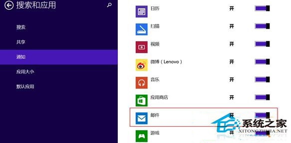 Win8邮箱应用收到新邮件没有通知怎么办？