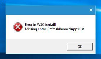 Windows10提示Error in WSClient.dll错误的处理办法