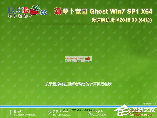 萝卜家园 GHOST WIN7 SP1 X64 极速装机版 V2018.03(64位)