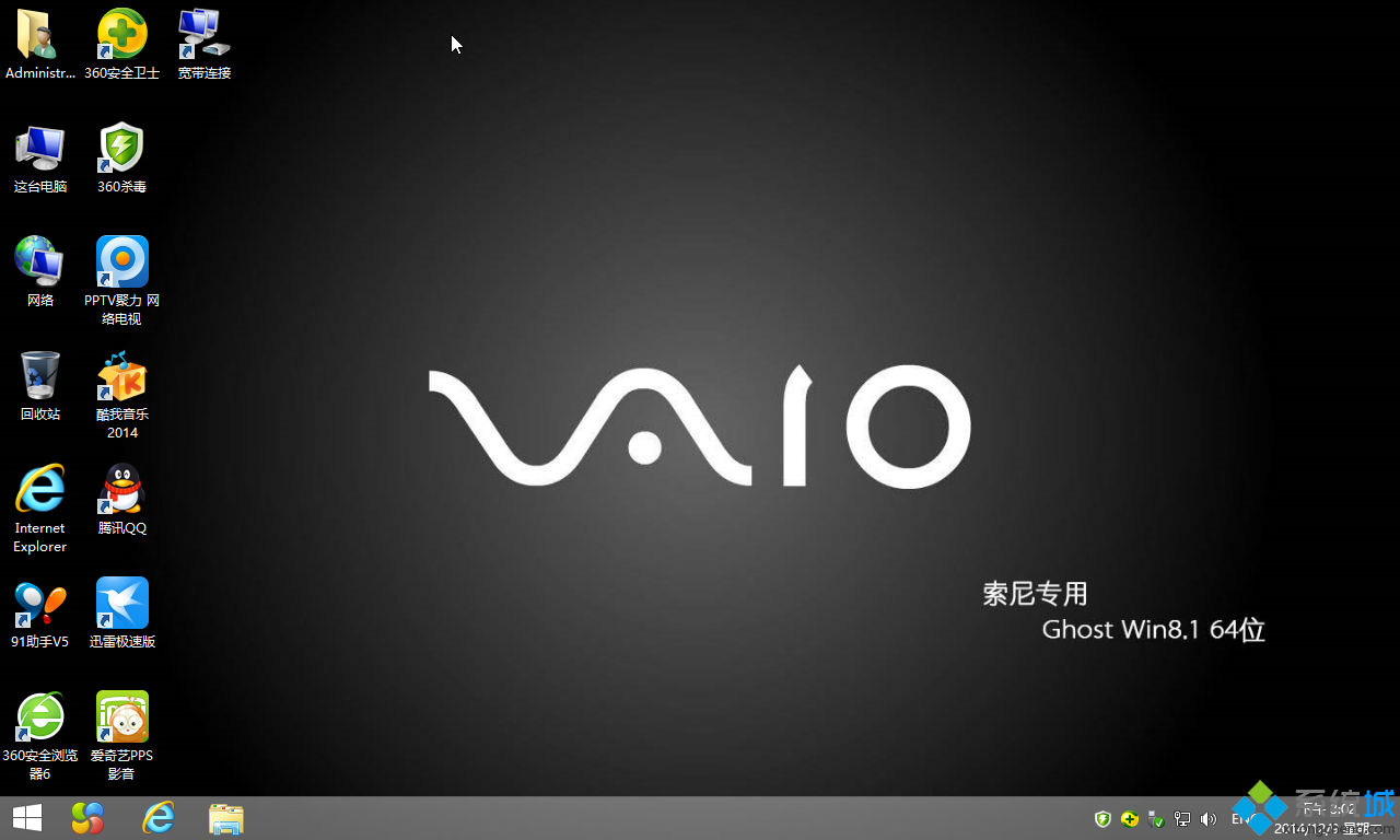 索尼上网本ghost win8.1 64位稳定安全版开机界面 