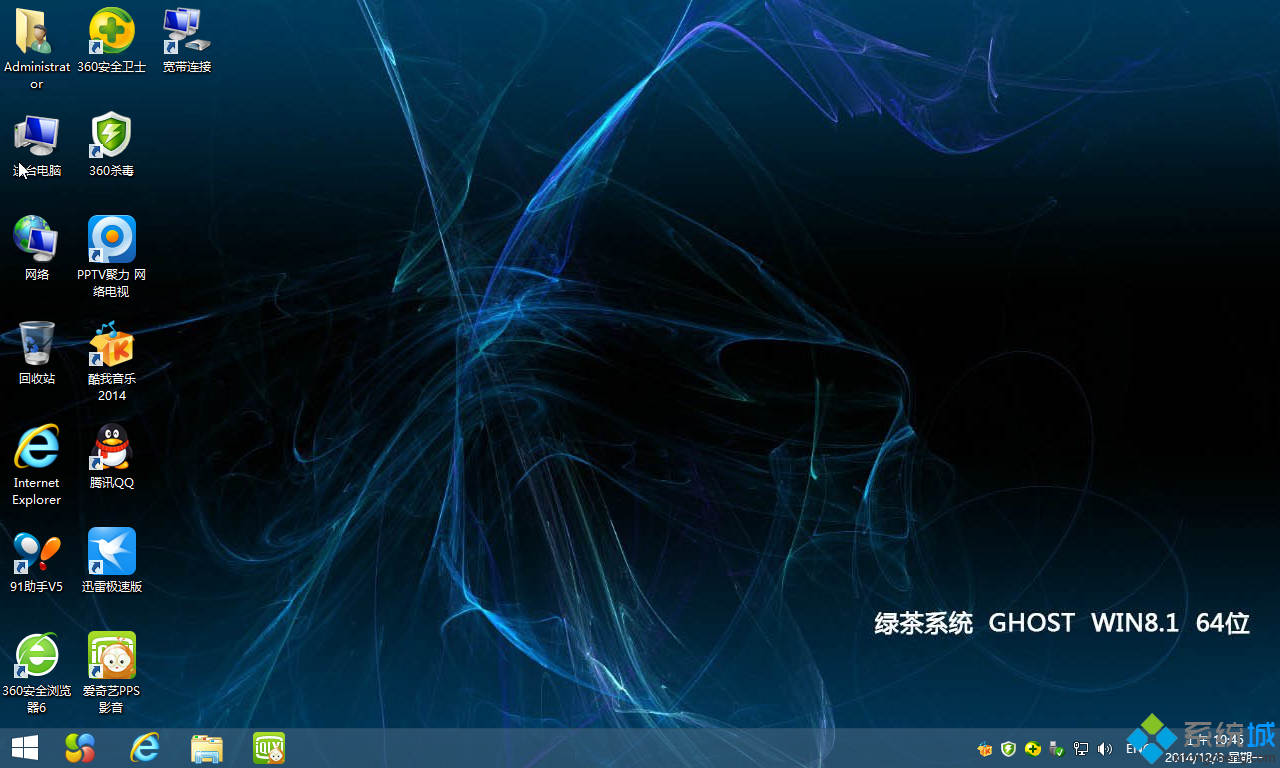 绿茶系统ghost win8.1 64位快速装机版开机界面 